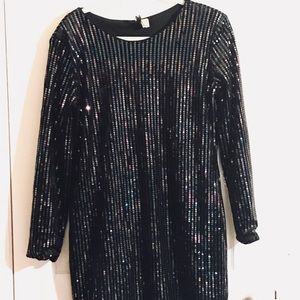 H&M Black velour and sequin dress